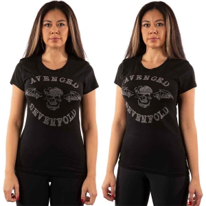 Avenged Sevenfold - Deathbat Diamante Lady Bl ryhmässä MERCH / T-paita / Rockoff_Nya April24 @ Bengans Skivbutik AB (5526504r)