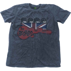 The Beatles - Guitar & Flag Snow Wash Uni Denim  2 ryhmässä MERCHANDISE / T-paita / Pop-Rock @ Bengans Skivbutik AB (5527110)