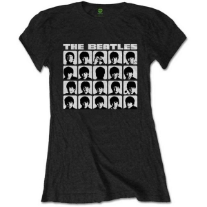 The Beatles - Hard Days Night Faces Mono Lady Bl ryhmässä MERCH / T-paita / Rockoff_Nya April24 @ Bengans Skivbutik AB (5527435r)