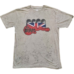 The Beatles - Guitar & Flag Snow Wash Uni Sand ryhmässä MERCH / T-paita / Rockoff_Nya April24 @ Bengans Skivbutik AB (5527443r)