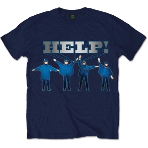 The Beatles - Help Silver Logo Uni Navy ryhmässä MERCH / T-paita / Rockoff_Nya April24 @ Bengans Skivbutik AB (5527793r)