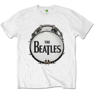 The Beatles - Original Drum Skin Uni Wht ryhmässä MERCH / T-paita / Rockoff_Nya April24 @ Bengans Skivbutik AB (5527815r)