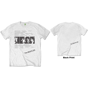 The Beatles - White Album Tracks Uni Wht ryhmässä MERCH / T-paita / Rockoff_Nya April24 @ Bengans Skivbutik AB (5528353r)