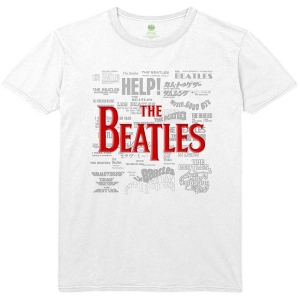 The Beatles - Titles & Logos Uni Wht ryhmässä MERCH / T-paita / Rockoff_Nya April24 @ Bengans Skivbutik AB (5528969r)