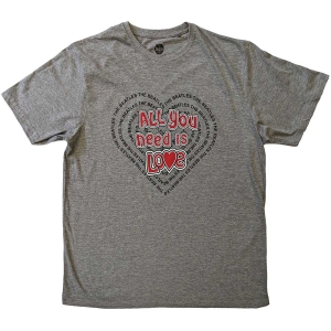 The Beatles - All You Need Is Love Heart Uni Grey ryhmässä MERCH / T-paita / Rockoff_Nya April24 @ Bengans Skivbutik AB (5529005r)