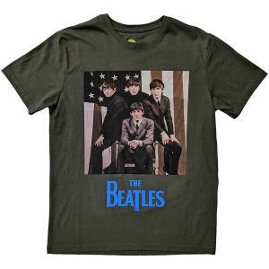 The Beatles - Us Flag Photo Uni Green ryhmässä MERCH / T-paita / Rockoff_Nya April24 @ Bengans Skivbutik AB (5529021r)