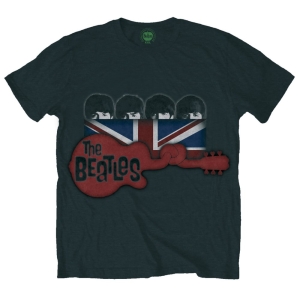 The Beatles - Guitar & Flag Uni Bl ryhmässä MERCH / T-paita / Rockoff_Nya April24 @ Bengans Skivbutik AB (5529041r)