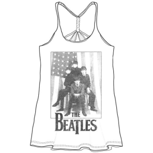 The Beatles - Stars & Stripes Bbydll Lady Wht Vest: ryhmässä MERCH / T-paita / Rockoff_Nya April24 @ Bengans Skivbutik AB (5529050r)