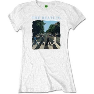 The Beatles - Packaged Abbey Road & Logo Lady Wht ryhmässä MERCH / T-paita / Rockoff_Nya April24 @ Bengans Skivbutik AB (5529057r)