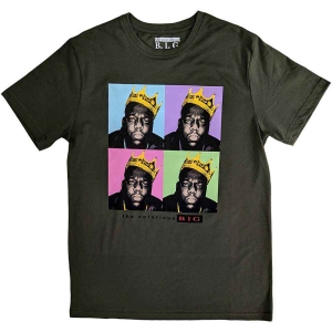 Biggie Smalls - Crown Pop Art Uni Green ryhmässä MERCHANDISE / T-paita / Hip Hop-Rap @ Bengans Skivbutik AB (5529458r)