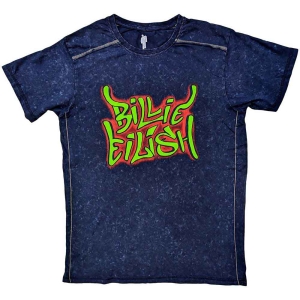 Billie Eilish - Graffiti Snow Wash Uni Navy ryhmässä MERCH / T-paita / Rockoff_Nya April24 @ Bengans Skivbutik AB (5529462r)