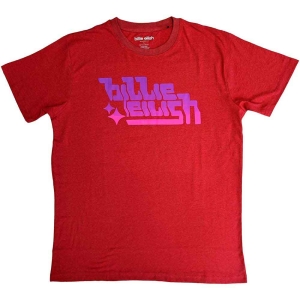 Billie Eilish - Purple Logo Ringer Uni Red ryhmässä MERCH / T-paita / Rockoff_Nya April24 @ Bengans Skivbutik AB (5529482r)