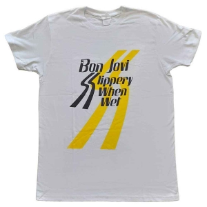 Bon Jovi - Slippery When Wet Uni Wht ryhmässä MERCH / T-paita / Rockoff_Nya April24 @ Bengans Skivbutik AB (5530209r)