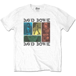 David Bowie - Mick Rock Photo Collage Uni Wht ryhmässä MERCH / T-paita / Rockoff_Nya April24 @ Bengans Skivbutik AB (5530217r)