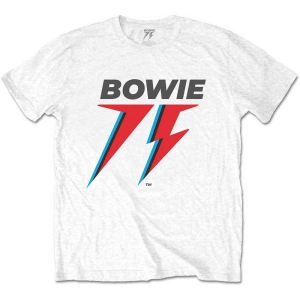 David Bowie - 75Th Logo Uni Wht ryhmässä MERCH / T-paita / Rockoff_Nya April24 @ Bengans Skivbutik AB (5530222r)