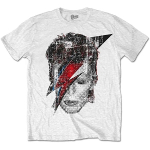 David Bowie - Halftone Flash Face Uni Wht ryhmässä MERCH / T-paita / Rockoff_Nya April24 @ Bengans Skivbutik AB (5530244r)