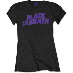 Black Sabbath - Packaged Vtge Wavy Logo Lady Bl ryhmässä MERCH / T-paita / Rockoff_Nya April24 @ Bengans Skivbutik AB (5530700r)