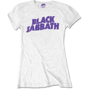 Black Sabbath - Packaged Wavy Logo Lady Wht ryhmässä MERCH / T-paita / Rockoff_Nya April24 @ Bengans Skivbutik AB (5530701r)