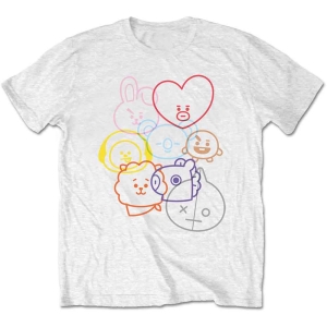 Bt21 - Faces Uni Wht ryhmässä MERCH / T-paita / Rockoff_Nya April24 @ Bengans Skivbutik AB (5530776r)