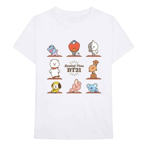 Bt21 - Resting Time Uni Wht ryhmässä MERCH / T-paita / Rockoff_Nya April24 @ Bengans Skivbutik AB (5530781r)