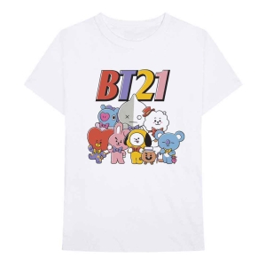 Bt21 - Colourful Squad Uni Wht ryhmässä MERCH / T-paita / Rockoff_Nya April24 @ Bengans Skivbutik AB (5530786r)