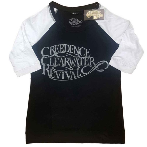 Creedence Clearwater Revival - Vintage Logo Lady Bl/Wht Raglan:1 ryhmässä MERCH / T-paita / Rockoff_Nya April24 @ Bengans Skivbutik AB (5531068r)