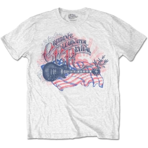 Creedence Clearwater Revival - Guitar & Flag Uni Wht ryhmässä MERCH / T-paita / Rockoff_Nya April24 @ Bengans Skivbutik AB (5531071r)