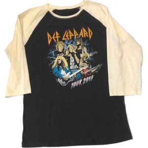 Def Leppard - 2018 Tour Photo Uni Bl Raglan: ryhmässä MERCH / T-paita / Rockoff_Nya April24 @ Bengans Skivbutik AB (5531363r)