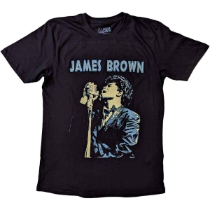 James Brown - Holding Mic Uni Bl ryhmässä MERCH / T-paita / Rockoff_Nya April24 @ Bengans Skivbutik AB (5532670r)