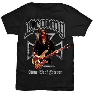 Lemmy - Iron Cross Stone Deaf Forever Uni Bl ryhmässä MERCH / T-paita / Rockoff_Nya April24 @ Bengans Skivbutik AB (5532710r)