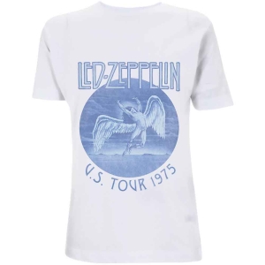 Led Zeppelin - Tour '75 Blue Wash Uni Wht ryhmässä MERCH / T-paita / Rockoff_Nya April24 @ Bengans Skivbutik AB (5532715r)