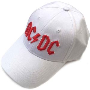 Ac/Dc - Red Logo Wht Baseball C ryhmässä MERCH / Minsishops-merch / Ac/Dc @ Bengans Skivbutik AB (5532861)