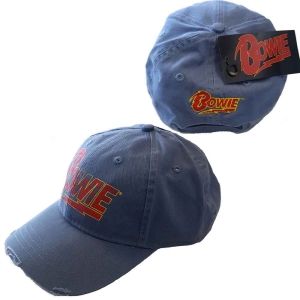 David Bowie - Flash Logo Denim Baseball C ryhmässä MERCHANDISE / Merch / Pop-Rock @ Bengans Skivbutik AB (5532899)