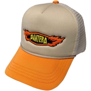 Pantera - Flames Logo Sand/Orange Mesh-Back C ryhmässä MERCHANDISE / Merch / Hårdrock @ Bengans Skivbutik AB (5532982)