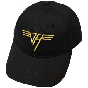 Van Halen - Text & Yellow Logo Bl Baseball C ryhmässä MERCHANDISE / Merch / Hårdrock @ Bengans Skivbutik AB (5533134)