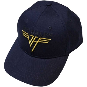 Van Halen - Text & Yellow Logo Navy Baseball C ryhmässä MERCHANDISE / Merch / Hårdrock @ Bengans Skivbutik AB (5533135)