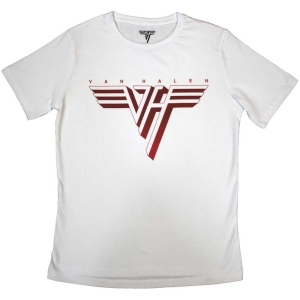 Van Halen - Classic Red Logo Lady Wht ryhmässä MERCH / T-paita / Rockoff_Nya April24 @ Bengans Skivbutik AB (5533586r)