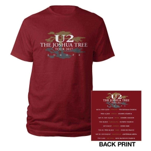 U2 - Joshua Tree Dates 2017 Uni Maroon  2 ryhmässä MERCHANDISE / T-paita / Pop-Rock @ Bengans Skivbutik AB (5533660)