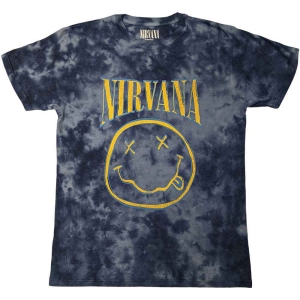 Nirvana - Smiley Blue Stroke Uni Blue Dip-Dye ryhmässä MERCHANDISE / T-paita / Hårdrock @ Bengans Skivbutik AB (5534154r)