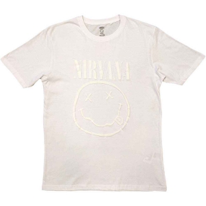 Nirvana - White Smiley Hi-Build Uni Wht ryhmässä MERCH / T-paita / Rockoff_Nya April24 @ Bengans Skivbutik AB (5534155r)