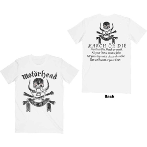 Motorhead - March Or Die Uni Wht ryhmässä MERCH / T-paita / Rockoff_Nya April24 @ Bengans Skivbutik AB (5534474r)