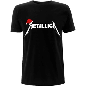 Metallica - Santa Hat Logo Uni Bl ryhmässä MERCH / T-paita / Rockoff_Nya April24 @ Bengans Skivbutik AB (5535002r)