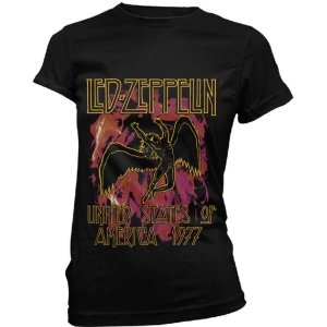 Led Zeppelin - Black Flames Lady Bl ryhmässä MERCH / T-paita / Rockoff_Nya April24 @ Bengans Skivbutik AB (5535321r)