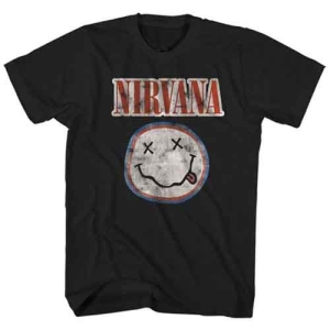 Nirvana - Distressed Logo Uni Bl ryhmässä MERCH / T-paita / Rockoff_Nya April24 @ Bengans Skivbutik AB (5535345r)