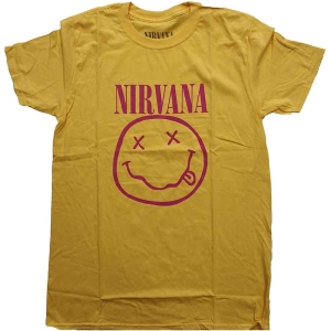 Nirvana - Pink Smiley Uni Yell ryhmässä MERCH / T-paita / Rockoff_Nya April24 @ Bengans Skivbutik AB (5535629r)