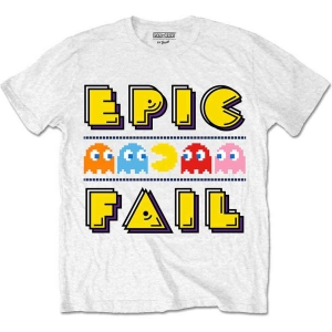 Pac-Man - Epic Fail Uni Wht ryhmässä MERCH / T-paita / Rockoff_Nya April24 @ Bengans Skivbutik AB (5535651r)