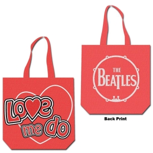 The Beatles - Love Me Do Cotton Red Tote B ryhmässä MERCHANDISE / Merch / Pop-Rock @ Bengans Skivbutik AB (5535695)