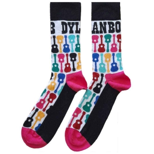 Bob Dylan - Guitar Pattern Uni Wht Socks (Eu 40-45) ryhmässä MERCHANDISE / Merch / Pop-Rock @ Bengans Skivbutik AB (5536109)