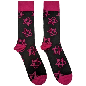 Him - Mini Pink Heartagr Bl Socks (Eu 40-45) ryhmässä MERCHANDISE / Merch / Hårdrock @ Bengans Skivbutik AB (5536120)