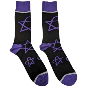 Him - Purple Heartagrams Uni Bl Socks (Eu 40-4 ryhmässä MERCHANDISE / Merch / Hårdrock @ Bengans Skivbutik AB (5536121)